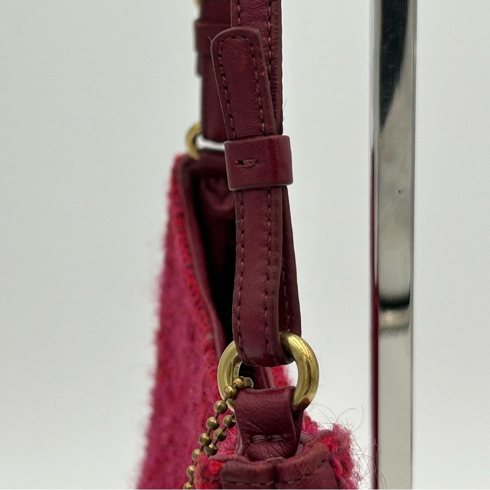 Vintage Coach Y2K Magenta Tweed Shoulder Bag - Picture 8 of 16